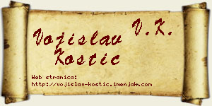 Vojislav Kostić vizit kartica